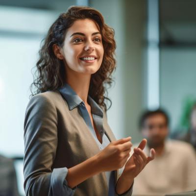 Decorative image - woman in front of group presenting